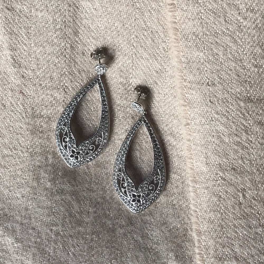 NADRI Clear Crystal Rhinestone Drop Earrings